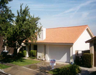 light clay tile roofing on house in CA